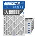 Aerostar 19 7/8 x 21 1/2 x 1 MERV 6 Pleated Air Filter, AC Furnace Air Filter, 6 Pack (Actual Size: 19 7/8"x21 1/2"x3/4")
