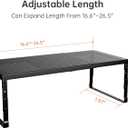 Expandable Adjustable Stackable Kitchen Organizer,Pantry Storage Shelves Racks,for cabinets Shelf, Kitchens, countertops, bathrooms,RV(1Pack/Black,Medium)