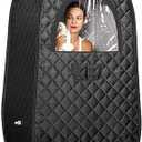 Portable Sauna, Home Sauna Portable Tents, Full Body Steam Sauna Tent, Single Person Sauna, Newly Upgraded Large Space Sauna, Quick-Folding Sauna Tent (No Steamer Included) (Black sauna tent)