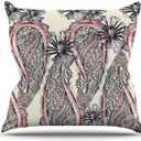 Sonal Nathwani Inky Paisley Bloom Outdoor Throw Pillow, 26 by 26-Inch