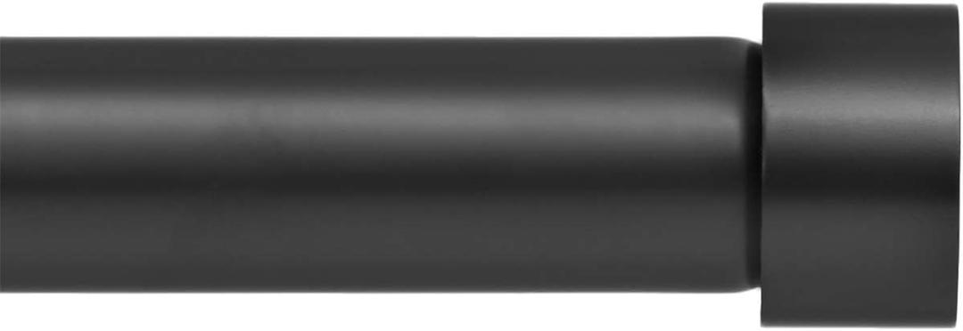 Ivilon Drapery Window Curtain Rod - End Cap Style Design 1 Inch Pole. 48 to 86 Inch Color Black (48 to 86 in.)