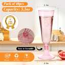GuanQiao 40 Pack Pink Plastic Champagne Flutes, 5.5 Oz Clear Disposable Plastic Champagne Glasses, Wine Glasses Cups for Valentines Wedding Celebration Birthday Party New Years Eve Supplies