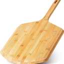 Pizza Peel 16 Inch, Natural Bamboo Pizza Peel Pizza Paddle Spatula Oven Accessory for Large Wood Pizza Board For Transferring & Serving, Wood Pizza Cutting Board for Cheese Bread Fruit Vegetables