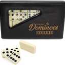 ERLLE - Premium Double 6 Dominoes Set, Classic Domino Game with Vinyl Case, Tiles for Adults & Kids, Mexican Train & Family Game Night