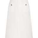 Belle Poque White Denim Skirt Women High Waisted Skirt with Pockets Jean Skirts for Women White L