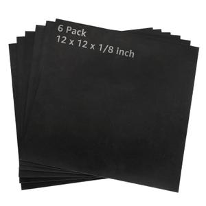 CYEAH 6 Pcs Silicone Rubber Sheet, 12 x 12 Inch Solid Silicone Rubber Pad Heat Resistant, 1/8 Inch Thick Neoprene Rubber for DIY Gaskets, Pads, Crafts, Flooring, Cushioning of Anti-Vibration