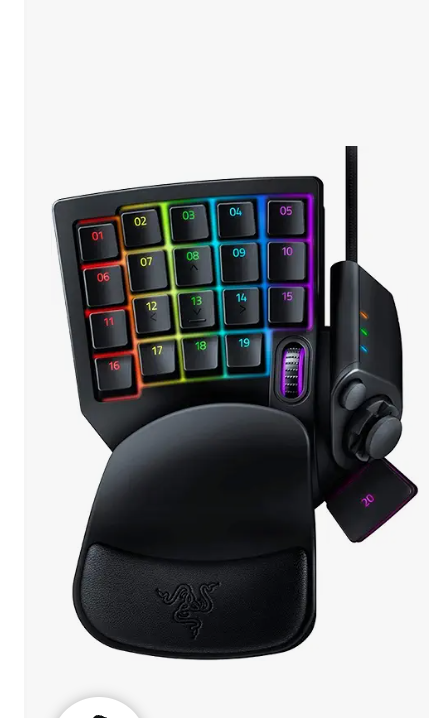 Razer Tartarus V2 Gaming Keypad: Mecha Membrane Key Switches  One Handed Keyboard  32 Programmable Keys  Customizable Chroma RGB Lighting  Programmable Macros  Snap Tap  Black