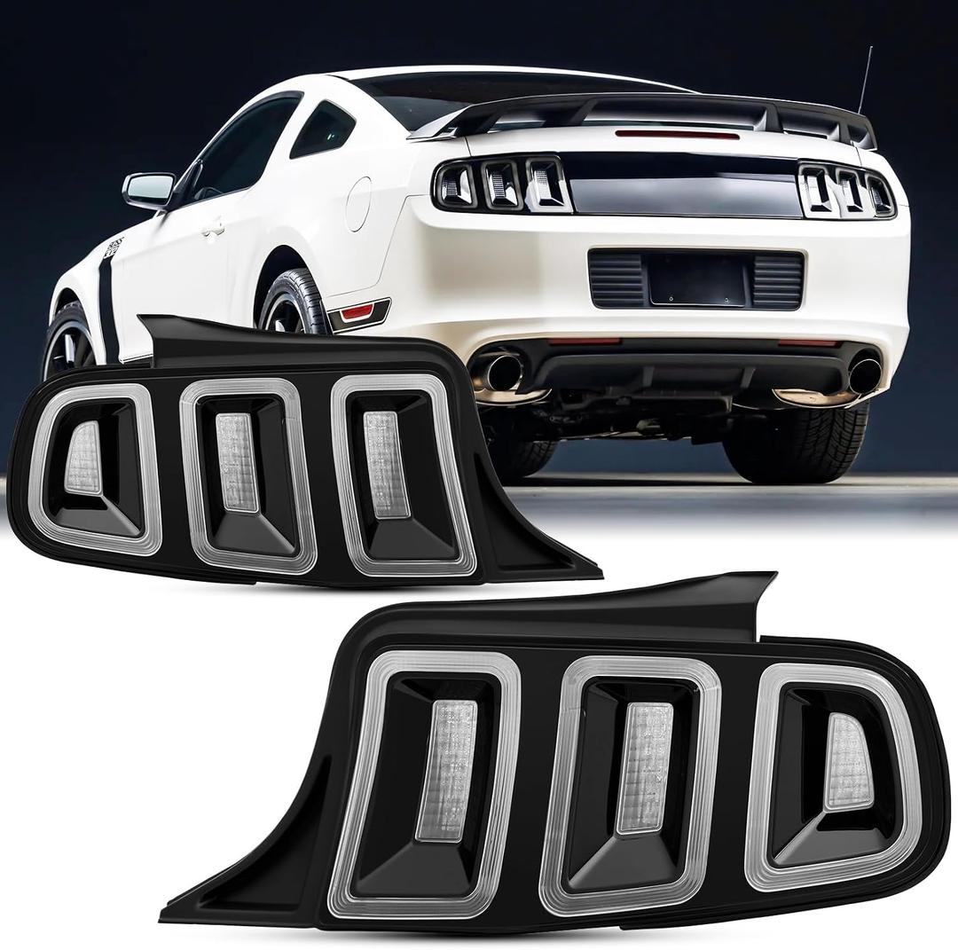 Led Tail Lights Rear Lamp Assembly Compatible with 2010-2014 Ford Mustang, For 10 11 12 13 14 Ford Mustang Brake Lamp White Tube Taillight