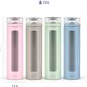 Ello Syndicate 20oz Reusable Glass Water Bottle with One-Touch Leak Proof Flip Lid, Protective Non-Slip Silicone Sleeve, Carry Loop for Coffee, Tea and Water, BPA-free, Dishwasher Safe, Sand