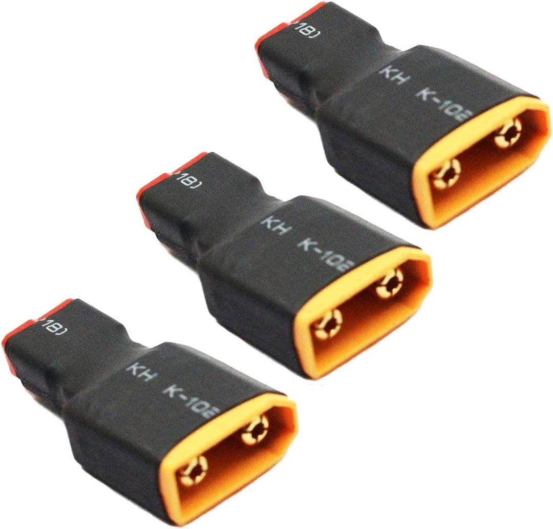 3PCS ShareGoo No Cable Male XT90 XT-90 Plug to Female Deans T Plug Adapter Connector Conversion for RC Car Boat Drone Lipo NiMH Battery Charger