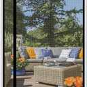 Magnetic Screen Door Fits Door Size 38" x 90", Screen Size 40" x 91", Reversible Left Right Side Opening,Top Middle Anti-Tearing Mesh Net Curtain with Magnet,Black