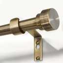Lootkell Antique Bronze Curtain Rods for Windows 72 to 144 Inches Adjustable Length Heavy Duty 1" Diameter Window Curtain Rod with Solid Metal Finials for Outdoor Farmhouse Bedroom Kitchen Living Room