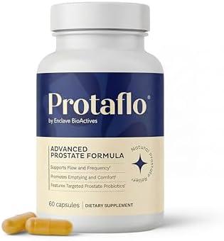 Protaflo Prostate Supplements for Men - Supports Urinary Flow & Bladder Control | Probiotics + Black Walnut, Nettle, Turmeric, Lycopene, Pumpkin Seed, Vitamin D3 & K2, Zinc + Selenium, 60 Caps EXP:01/2028