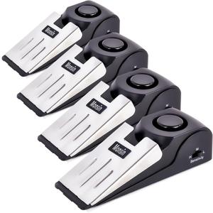 Door Stop Alarm, Door Stopper with 120DB Security Alarm, Floor Wedge Doorstop for Travel Apartment Home House (Pack of 4)