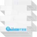 Art3d 10-Pack Heavy-Duty Peel and Stick Backsplash, 12 x 12 Inch Vinyl Seaglass Subway Design Stick on Wall Tile for Kitchen Living Room Home Decor, White