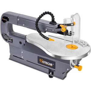 Hoteche 16-inch Power Scroll Saw for Woodworking with Large Tilting Working Table and Integrated Dust Port, Professional Woodworking Tool for Detailed Cutting, Fretwork, Crafting