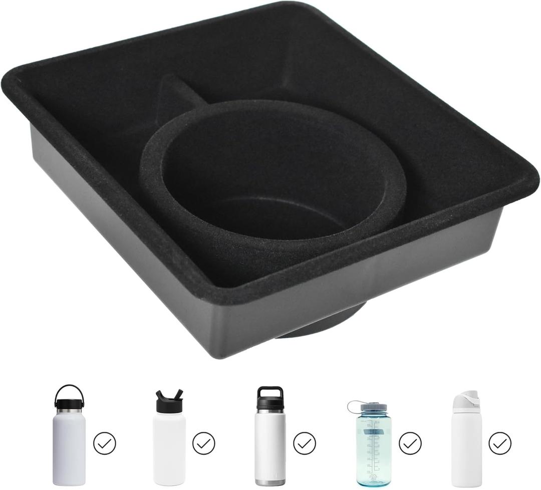 Tesla Model Y & 3 Accessory (Not for Juniper)Drop-in Extra Large Car Cup Holder InsertFits Oversized 32oz Tumblers & Bottles including Yeti, Hydro Flask, Simple Modern, Nalgene, Thermos, ThermoFlask