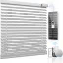 Motorized Blinds with Remote, Horizontal Blinds, Silver, 24" x 64"