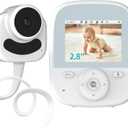 Baby Monitor with Camera and Audio, 2.8" Video Baby Monitor with Secure Transmission No WiFi, Night Vision, Temperature Sensor, Two-Way Talk, Al Off-Lens Detection, Feeding Reminder