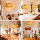 Hanging Lamps Rattan Pendant Light Hanging Lights 16.4ft Plug in Cord Pendant Light Fixture Plug Into Wall Outlet Pendant Lighting with On Off Switch for Bedroom Living