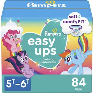 Pampers Easy Ups Girls & Boys Potty Training Pants – Size 5T-6T, One Month Supply (84 Count), Training Underwear