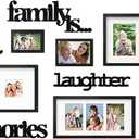 Jerry & Maggie - Photo Frame | Plaque College Frame - Black Wall Decoration Combination - Black PVC Picture Frame Selfie Gallery Collage With Full Size Hanging Template & Wall Mounting Design, large medium small