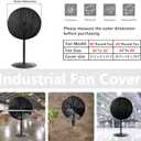 Bitubi Industrial Fan Cover, Waterproof Outdoor Fan Covers, Compatible for 20-24 Inch Wall Mount Fan and Pedestal Fan, Heavy Duty 600D oxford Dustproof Fan Cover,Black