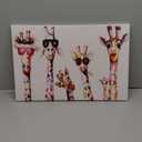 5 Giraffes Bansky Graffiti Art Painting Canvas Print Picture for Bathroom Framed Canvas Wall Decor Modern Home Artwork Canvas Wall Art for Living Room Giclee Art Ready to Hang-24 WX18 H (Colorful)