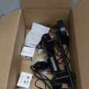 Dimmable Plug in Track Light Black 4 Light Plug in Ceiling Lighting Fixture with 16.4' Long Cord,4 Way Ceiling Spotlight,Rotatable Wall Mount Light Head,LED dimmable Spot Bulbs Included