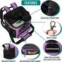 PetAmi Dog Bike Basket, Soft-Sided Ventilated Dog Bike Carrier Backpack, Pet Bicycle Basket for Bike Handlebar, Small Medium Puppy Cat Kitten Car Booster Seat with Safety Strap, Max 18 lbs, Purple
