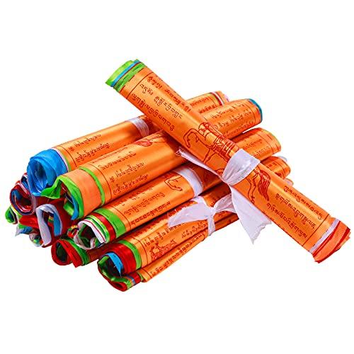 Tibetan Prayer Flags 120pcs Indoor Outdoor Buddhist Meditation Flag Satin Wind Horse Prayer Flags,10 x 11Inches