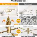 30" Modern Chandelier Ceiling Light Fixture, 8-Light Sputnik Chandeliers Brushed Gold Mid Century Chandelier Over Table, Height Adjustable Chandeliers for Dining Room Kitchen (Bulbs Not Included)