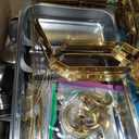 9Qt Chafing Dishes for Buffet, Gold Stainless Steel Chafing Dish Sets, Food Warmers for Parties, Buffet Servers and Warmers, Warming Trays for Buffets Party, Catering Supplies Buffet Display, 4 Pack