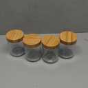 DRKIO 16 Oz Overnight Oats Containers with Bamboo Lids - 4 Pack Glass Storage Jars with Airtight Lids Wide Mouth Mason Food Jars Great for Meal Prep Salad Chia Pudding Snacks Yogurt Sugar Spice Cereal