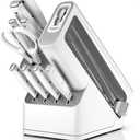 Ninja NeverDull Essential 10 Piece Knife Set with Built in Sharpener, Precise Prep, White (K12010WH)