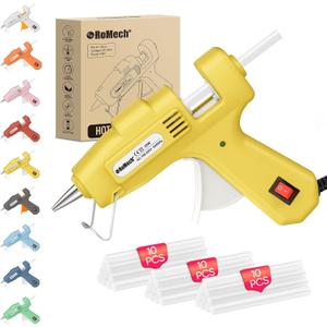 ROMECH 20W Mini Hot Glue Gun with 30 Glue Sticks Set, Fast Preheating Hot Glue Gun Kit Heavy Duty Gluegun for Craft, DIY, Repairs (Yellow)