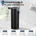 Automatic Soap Dispenser Liquid Touchless: 13.52oz/400ml Wall USB Rechargeable - 4-Level Adjustable Modern Electric Hand Soap Dispenser - Kitchen Bathroom Kids Family Black