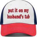 Put It on My Husbands Tab Hat, Funny Vintage Trucker Hats Adjustable Cap for Men Women Classic Baseball Cap