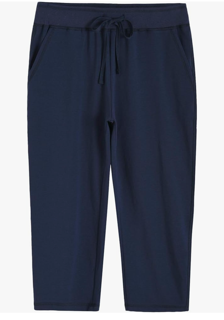 Weintee Women's Knit Sweatpants Capri Pants with Pockets XL Weintee Women's Knit Sweatpants Capri Pants with Pockets XL
