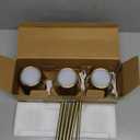 UME 3 Pack Cordless Table Lamp, Battery Operated Lamp - Portable Waterproof Rechargeable Table Lamp w/ 3 Color Temps & Stepless Dimming for Dinner, Desk, Cafe, Outdoor (Brushed Gold)