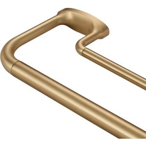Double Curtain Rods, Wrap Around Curtain Rod for Windows, Internal Splicing 1'' Front and 5/8'' Back Adjustable Curtain Rod with Aluminum Finials and Brackets (Warm Gold, 28-150")