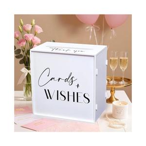 SOFARKKT White Wedding Card Box with Slot, Elegant Wedding Card Boxes for Reception Money Envelope Cash Cards, Cards & Wishes Wedding Gift Box for Engagement Anniversary Bridal Shower Table Decor