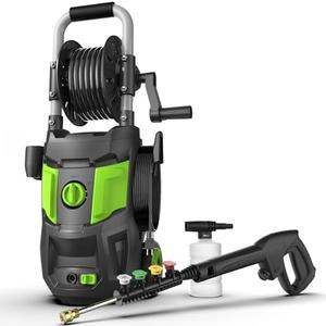 High Pressure Washers- 1100PSI 35ft Power Cord 20ft Pressure Hose Power Washer Powered Soap Tank 4 Different Tips GR01