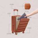 Carry-On Luggage, Spacious Lightweight PC Hardshell Spinner Suitcase with TSA Lock, 22" WarmTerracotta