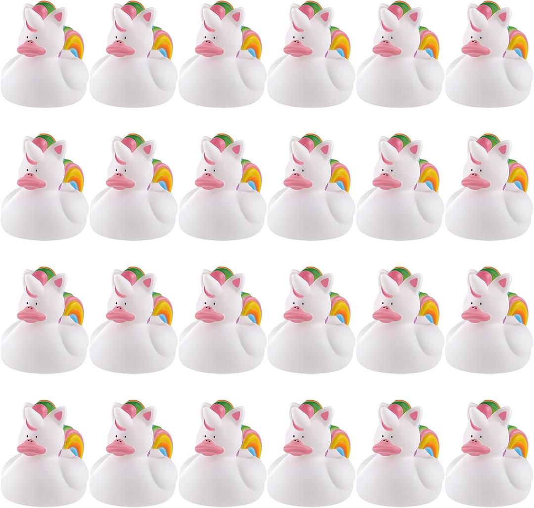 Sotiff 48 Pcs Unicorn Rubber Ducks Mini Rainbow Unicorn Ducks Bulk Small Duckies Toys for Girls Boys Birthday Gifts Pool Party Favors