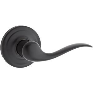 Kwikset Tustin Dummy Door Handle, Single Sided Lever for Closets, French Double Doors, and Pantry, Matte Black Non-Turning Right Handed Interior Push/Pull Lever, with Microban Protection, Pattern Name: Right Hand Dummy