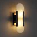 13.8in Alabaster Wall Sconces,Natural Marble Wall Lighting，Alabaster Wall Lamp for Bedroom Stairs, Living Room, Vanity, Hallway Bedside(Bulb Included)