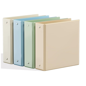 SUNEE 3 Ring Binder 2 Inch 4 Pack, Clear View Binder Three Ring PVC-Free (Fit 8.5x11 Inches) for School or Office Supplies, Neutral Aesthetic