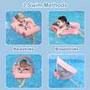 Mambobaby Float with Canopy Size Improved Non Inflatable Infant Baby Pool Float Smart Mambo Float Swim Trainer Baby Swim Float Mambo Baby Float Solid Air Free Water Waist Swimming Ring