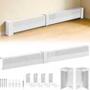 Baseboard Heater Cover, 3FT-6FT Retractable Galvanized Steel Easy Slip-On Baseboard Heater Cover with End Caps, Baseboard Covers for Hydronic Home Heating Systems